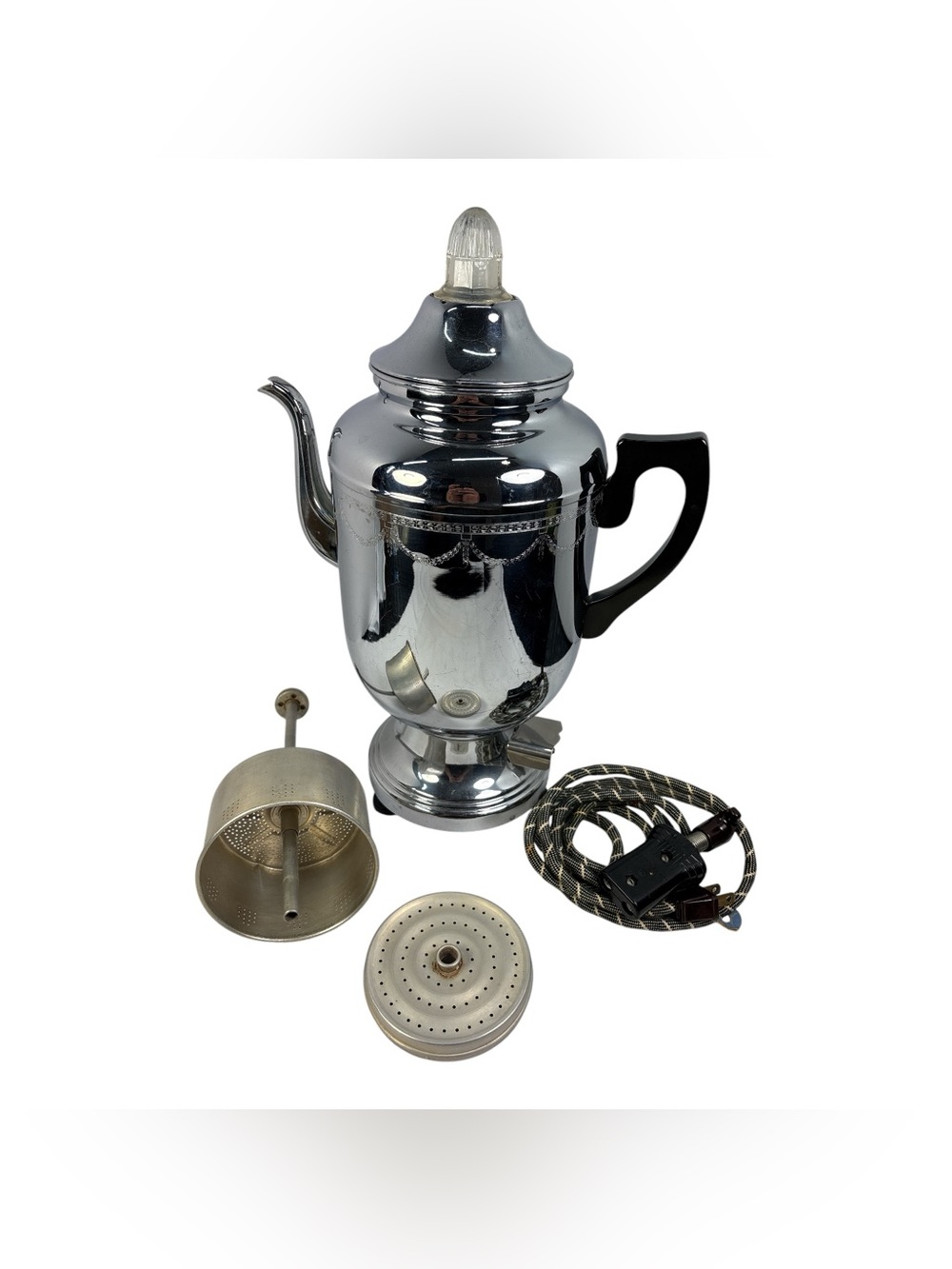 Vtg Electric Farberware Coffee Percolator Pot #240 Art Deco 50's Complete Works